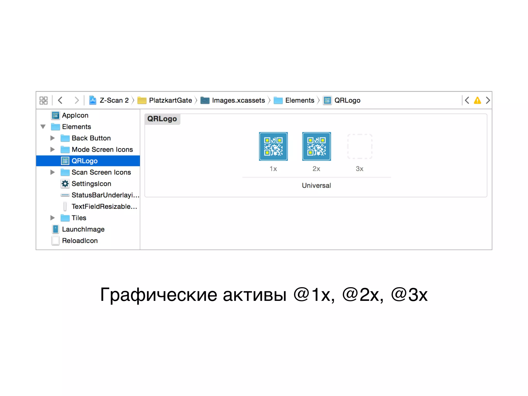 Графические активы @1x, @2x, @3x
 