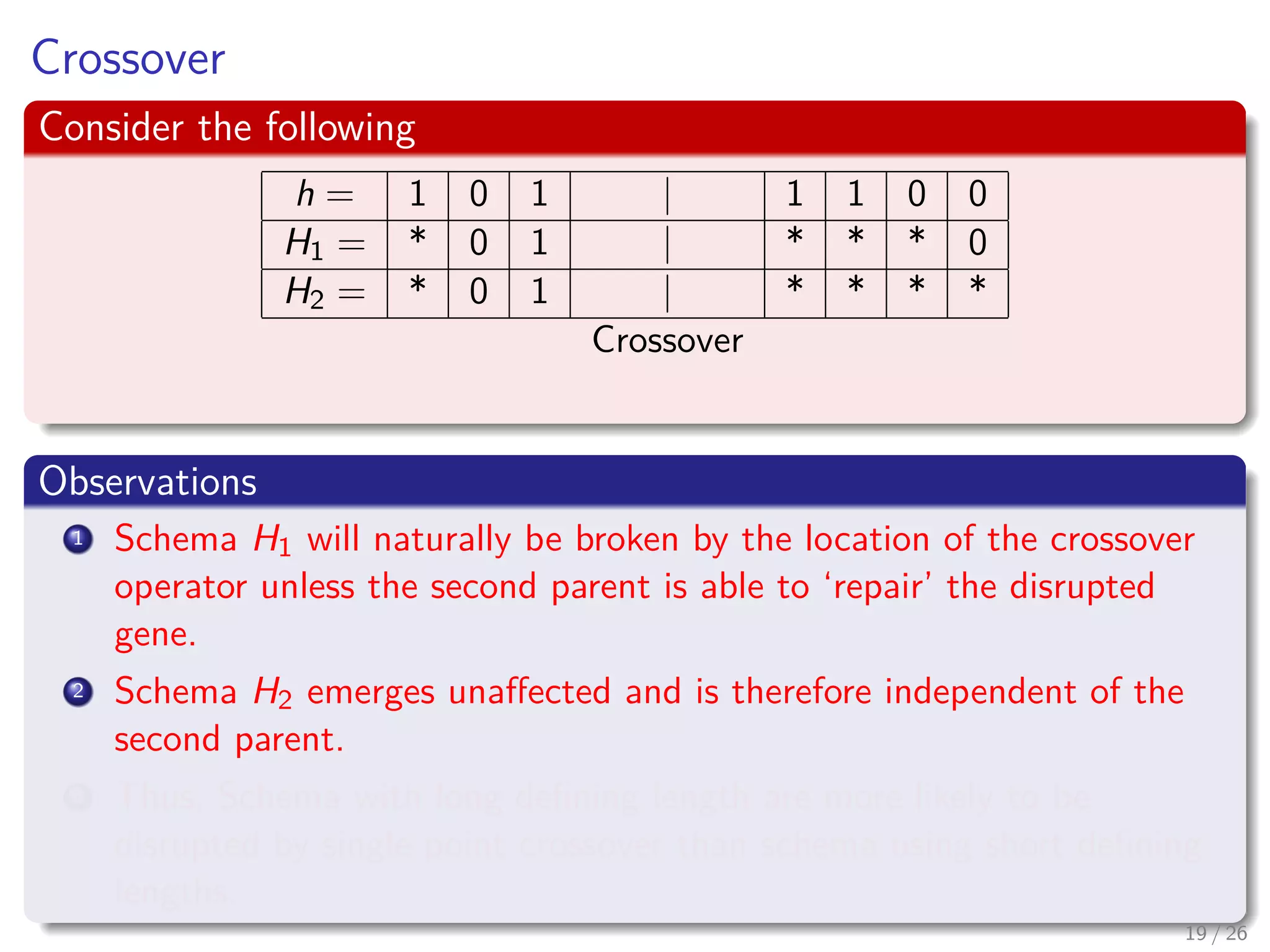 Why?
Note the following
M independent samples (Same Probability) are taken to create the next
generation of parents
Thus
m (H, t + 1) = Ih1 + Ih2 + ... + IhM
Remark: The indicator random variable of ONE for these samples!!!
Then
E [m (H, t + 1)] = E [Ih1 ] + E [Ih2 ] + ... + E [IhM
]
19 / 37
 