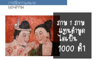 ÀภÒา¾พ 1 ÀภÒา¾พ
áแ·ท¹น¤คÓำ¾พÙู´ด
äไ´ดé้àเ»ปç็¹น
1000 ¤คÓำ
¡กÒาÃรÊส×ืè่Íอ¤คÇวÒาÁมËหÁมÒาÂย
¢ขÍอ§งÀภÒา¾พ
 