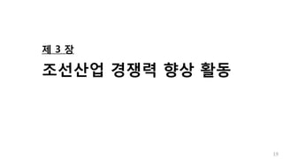 제 3 장
조선산업 경쟁력 향상 활동
19
 