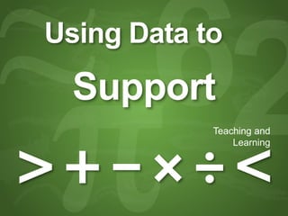 Teaching and
Learning
Support
Using Data to
 