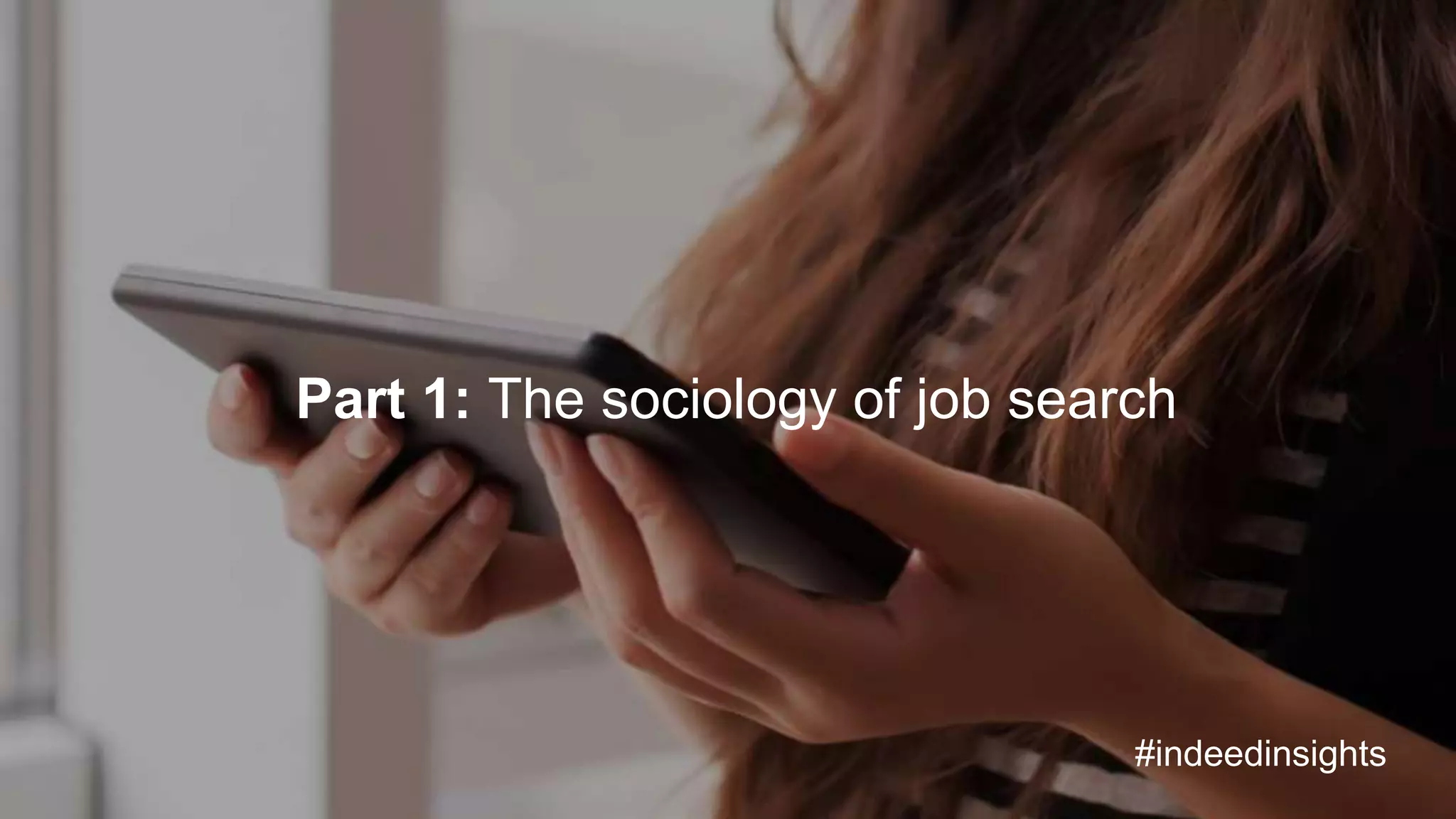 Part 1: The sociology of job search
#indeedinsights
 
