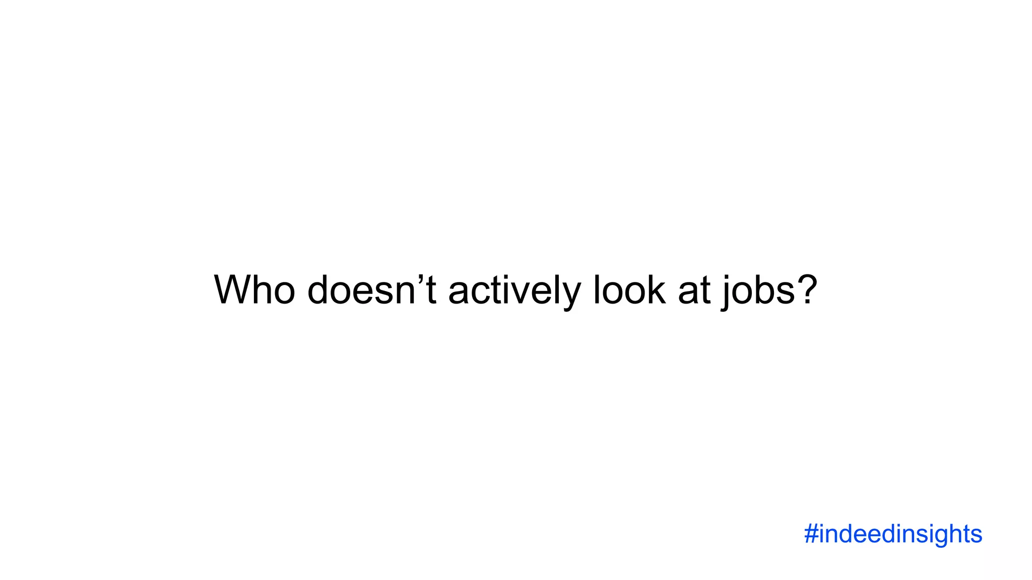 Who doesn’t actively look at jobs?
#indeedinsights
 