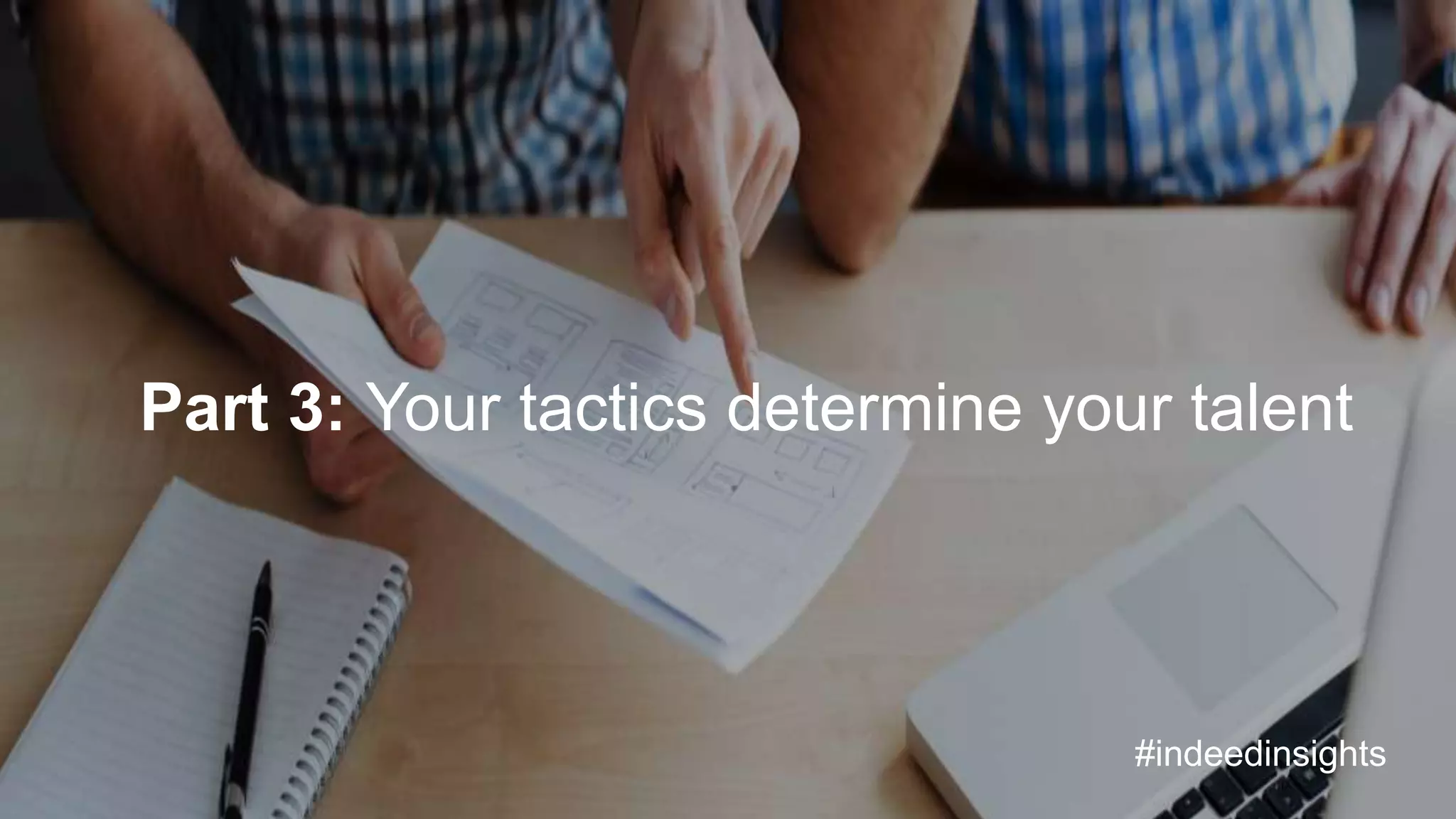 Part 3: Your tactics determine your talent
#indeedinsights
 