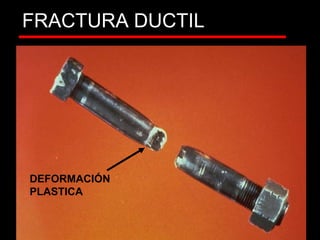 FRACTURA DUCTIL
DEFORMACIÓN
PLASTICA
 