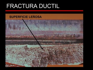 FRACTURA DUCTIL
SUPERFICIE LEÑOSA
 
