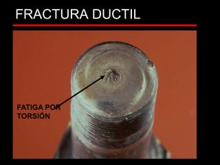 FRACTURA DUCTIL
FATIGA POR
TORSIÓN
 
