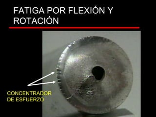 FATIGA POR FLEXIÓN Y
ROTACIÓN
CONCENTRADOR
DE ESFUERZO
 
