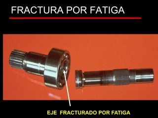 FRACTURA POR FATIGA
CORTE
EJE FRACTURADO POR FATIGA
 