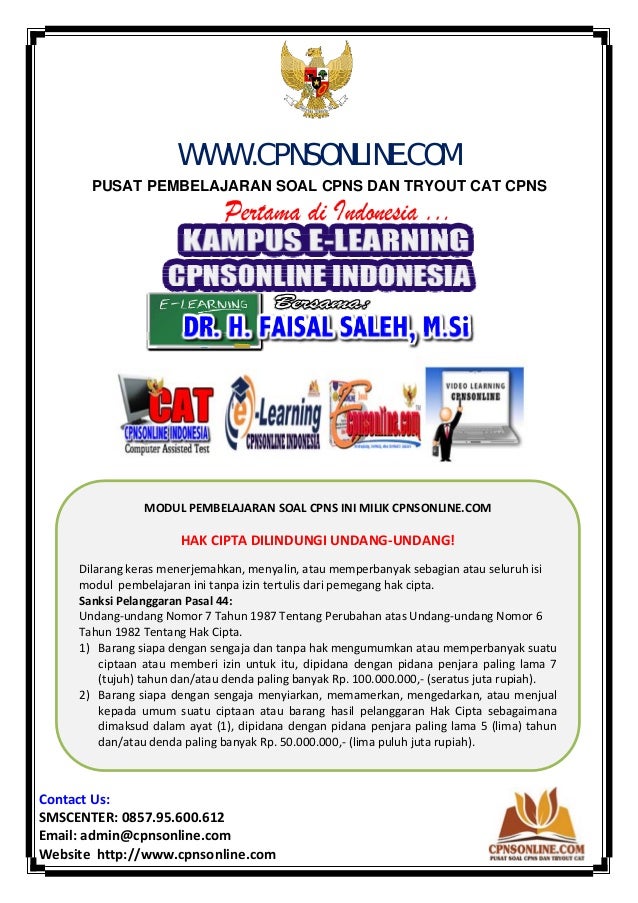Contoh Soal Cpns Onlen / 25 Soal Simulasi Cat Cpns Online 2019 Tes