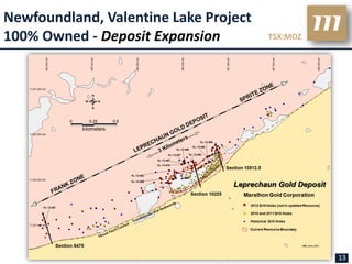 Newfoundland, Valentine Lake Project
100% Owned - Deposit Expansion         TSX:MOZ




                                                 13
 