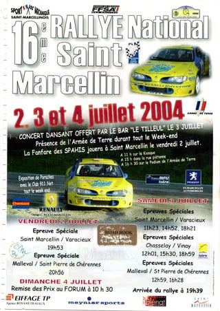 16e Rallye National de Saint-Marcellin - Road-Book - 06/2004