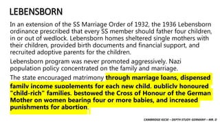 Nazi Germany Birth Rates HISTORY IGCSE CONTENT - 20TH CENTURY OPTION - DEPTH STUDY GERMANY: THE ...
