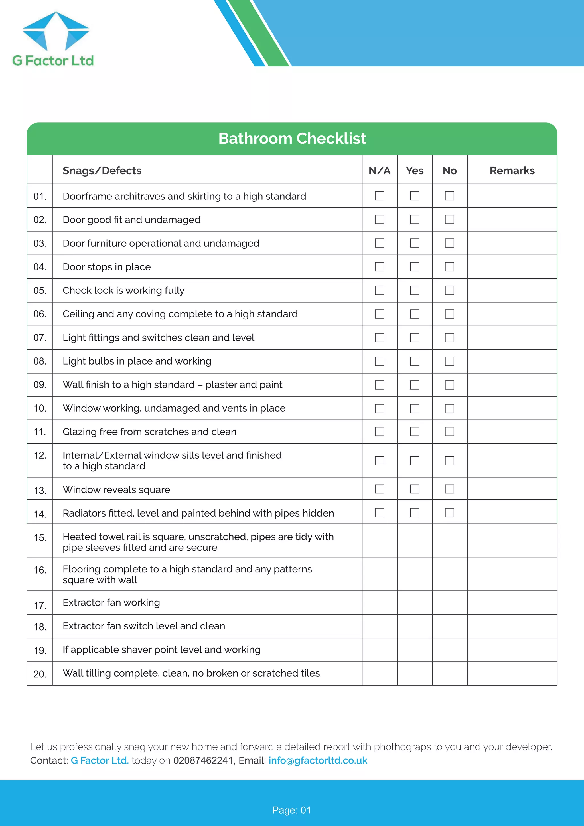 Bathroom Checklist PDF Bathroom Checklist PDF