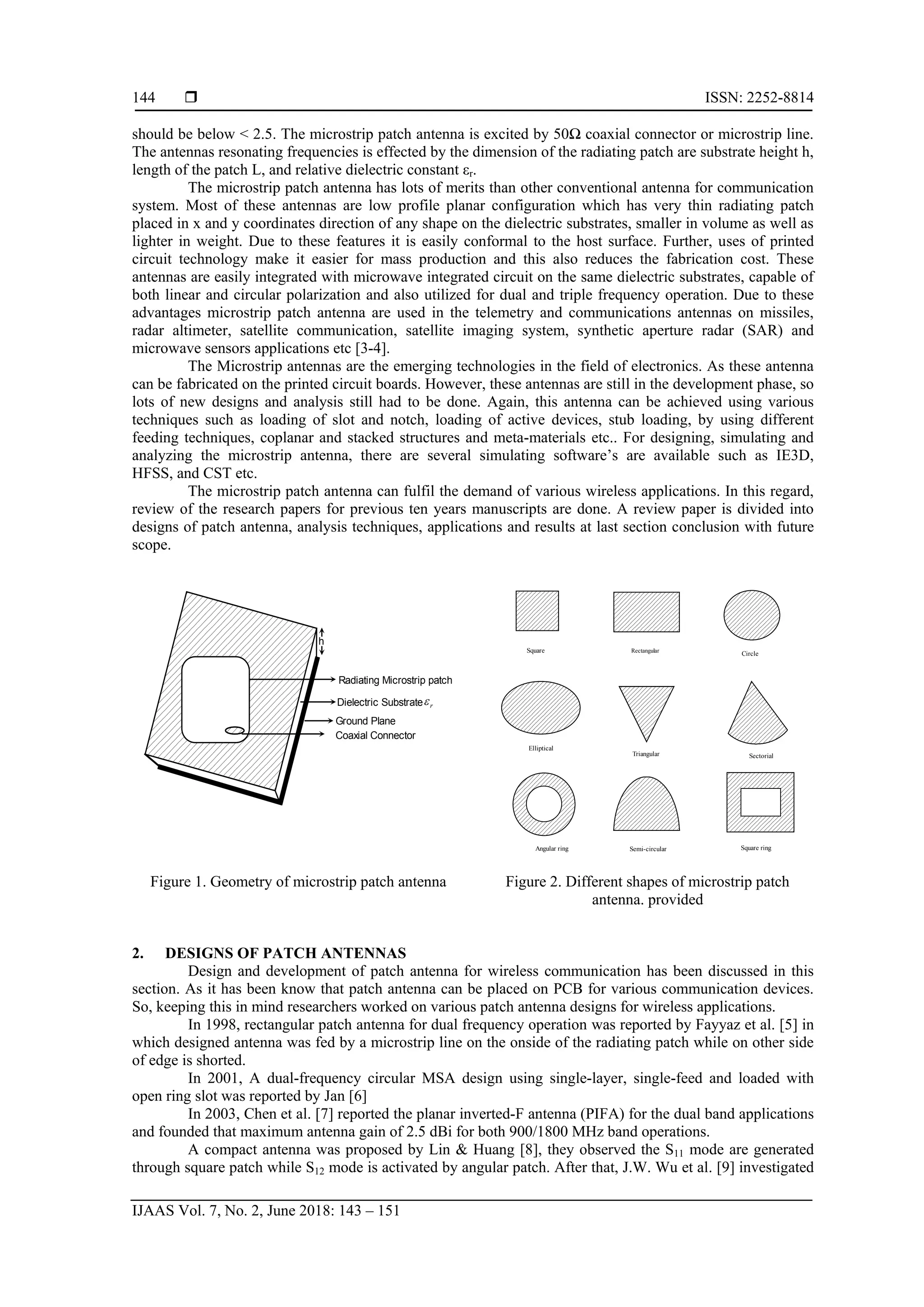 Review: Dual Band Microstrip Antennas for Wireless Applications | PDF
