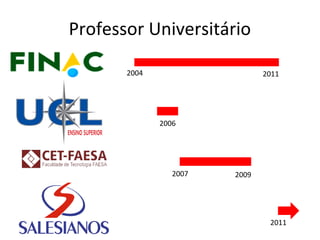 Professor Universitário
2004

2011

2006

2007

2009

2011

 
