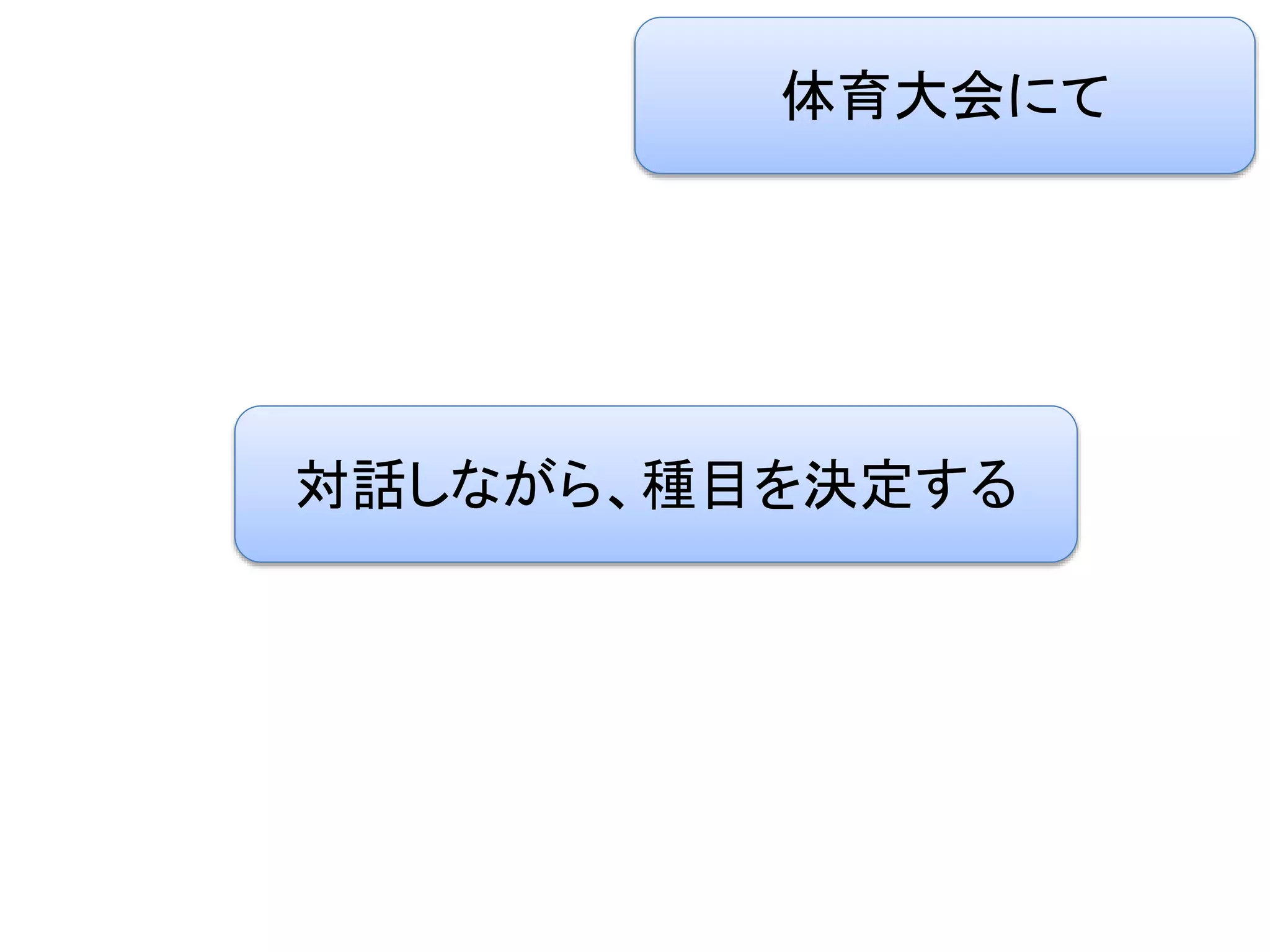 体育大会にて
対話しながら、種目を決定する
 