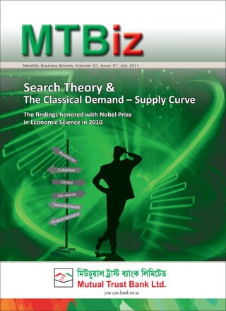 Monthly Business Review, Volume: 03, Issue: 07, July 2011

Search Theory &
The Classical Demand – Supply Curve
The ﬁndings honored with Nobel Prize
in Economic Science in 2010

Re
sou

rce
s

CollecƟve

Library

Job search
favorite mo
nth
ce
sour
ct re
e
Proj

KoCYM~Ju asJˆ mqJÄT KuKoPac
Mutual Trust Bank Ltd.

 
