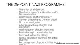 DEPTH STUDY GERMANY: WHAT WAS THE NAZI PARTY STOOD FOR IN THE 1920'S | PPTX