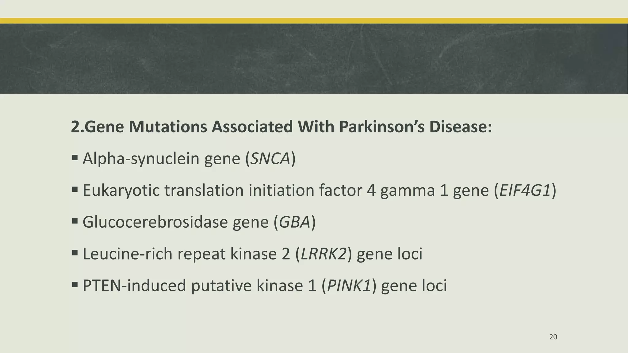 Parkinson's Disease [Advanced Pharmacology] | PPTX