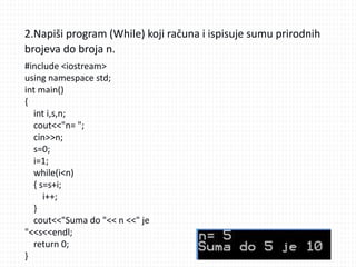 programski jezik java - ciklicna strukutra - for... WHILE PETLJA-CIKLICNE STRUKTURE | PPTX