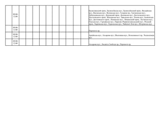 Перемоги пр.
Ахсарова вул.; Людвіга Свободи пр.; Перемоги пр.
09:00-
12:00
Балаклавський пров.; Балаклеївська вул.; Балаклеївський пров.; Валдайська
вул.; Вокзальна вул.; Волинська вул.; Гагаріна пр.; Грозненська вул.;
Дебальцівська вул.; Деповский пров.; Деповська вул.; Достоєвського вул.;
Достоєвського пров.; Жихорська вул.; Заводська вул.; Зелена вул.; Ільменська
вул.; Достоевского пров.; Лиманська вул.; Лиманський пров.; Льговська вул.;
Одеська вул.; Гурзуфська вул.; Паркова (Червонозаводський) вул.; Ризький
пров.; Харківська вул.; Хорольська вул.; Чайкіної Лізи вул.; Штерівська вул.
09:00-
12:00
09:00-
12:00
Армійська вул.; Ахсарова вул.; Монтажна вул.; Незалежності пр.; Челюскінців
вул.
09:00-
12:00
 
