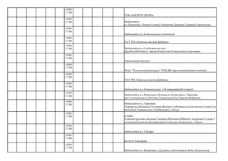 ТОВ «ЕНЕРГІЯ ЛИТВО»
Зміївський р-н,с.Комсомольске,технология.
ПАТ ТМ «Зміївська овочева фабрика»
Харьковнефтепродукт
Філія "Теплоелектроцентраль" ТОВ ДВ нафтогазовидобувна компанія
ПАТ ТМ «Зміївська овочева фабрика»
Зміївський р-н,с.Комсомольске: 15й микрорайон(9-этажки)
Зміївський р-н,с.Гайдари
Інститут Іоносфери
Зміївський р-н,с.Жаданівка,с.Дудківка,х.Безпалівка,м.Зміїв,тубдиспансер
14:00-
17:00
14:00-
17:00 Зміївський р-
н,с.Коропове,с.Лиман:Садова,Станционна,Данкова,Гагарина,Строительна.
14:00-
17:00
14:00-
17:00
14:00-
17:00 Зміївський р-н,с.Слобожанське-вул.:
Дружби,Шевченко,С.Закори.Енергетикі.Комунальна,Спортивная,
14:00-
17:00
14:00-
17:00
14:00-
17:00
14:00-
17:00
14:00-
17:00 Зміївський р-н,с.Раздольне,с.Козачка,ст.Безпалівка,с.Таранівка-
вул.Слобожанська,Суботівка,Театральна,Тиха,Тернова,Фабрична
14:00-
17:00 Зміївський р-н,с.Таранівка-
.Харківська,Калинова,Гостинна,Медова,Слобожанська,Благодатна,Садова,Сон
ячна,Нова,Скринянська,с.Куйбишевка,с.Джгун.
14:00-
17:00 м.Зміїв-
Административна,Донецка,Гагарина.Шевченко,8Марта,Слюсаренко,Садова,З
алізнична,Бутовська,Кооперативна,Селянська,Зідьковська, с.Зідьки
14:00-
17:00
14:00-
17:00
14:00-
17:00
 