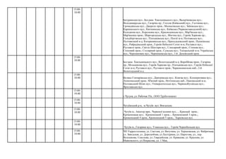 г.Чугуев, ул. Рабочая 55а , ООО Трубоэлемент
Чугуївський р-н, м.Чугуїв вул. Вокзальна
Чугуїв м., Гагарина вул.; Уланська вул.; Героїв Чорнобильців вул.
15:00-
18:00
Батуринська вул.; Богдана Хмельницького вул.; Валер'янівська вул.;
Володимирська вул.; Гагаріна пр.; Гоголя (Київський) вул.; Гостинна вул.;
Громадянська вул.; Джерело пров.; Москалівська вул.; Заїківська вул.;
Карпинського вул.; Квіткинська вул.; Київська (Червонозаводський) вул.;
Колодязна вул.; Короленка вул.; Краснодонська вул.; Мар'їнська вул.;
Мар'яненка пров.; Миргородська вул.; Моєчна вул.; Героїв Харкова пр.;
Гольдбергівська вул.; Плеханівська вул.; Поезії м-н; Полтавська вул.;
Полтавський в-д; Катерининська вул.; Приходьківський пров.; Пушкінська
вул.; Райрадівський пров.; Героїв Небесної Сотні м-н; Руставелі вул.;
Руставелі пров.; Світло Шахтаря вул.; Слюсарний пров.; Степова вул.;
Степовий пров.; Столярний пров.; Сумська вул.; Театральний м-н; Українська
вул.; Черепанових вул.; Чернишевська вул.; 1-й Деповський пров.
15:00-
18:00
Богдана Хмельницького вул.; Вологодський в-д; Воробйова пров.; Гагаріна
пр.; Мельникова вул.; Героїв Харкова пр.; Плеханівська вул.; Героїв Небесної
Сотні м-н; Руставелі вул.; Руставелі пров.; Червоношкільна наб.; 2-й
Вологодський в-д
15:00-
18:00 Велика Гончарівська вул.; Дмитрівська вул.; Конєва вул.; Кооперативна вул.;
Лопатинський пров.; М'ясний пров.; Нетіченська наб.; Павлівський м-н;
Полтавський Шлях вул.; Університетська вул.; ЧервоноКутаїська вул.;
Ярославська вул.
15:00-
18:00
15:00-
18:00
15:00-
18:00 Чугуїв м., Авіатор мрн., Червоної калини вул.; ., Красный пров.;
Кременецкая вул.; Кременецкий 1 пров.; , Кременецкий 3 пров.;,
Кременецкий 4 пров.; Кременецкий 5 пров.; Харківська вул.
15:00-
18:00
15:00-
18:00
ЧП Укрростехника, ул. Светлая, ул. Ватутина, ул. Харьковская, ул. Фабричная,
ул. Заводская, ул. Доролюбова, ул.Халтурина, ул. Пирогова, ул., пер.
Волошкова, Соколова, ул. Гвардейская, ул. Кравцова, ул. Крылова, ул.
Маяковского, ул.Некрасова, ул. 1 Мая,
 
