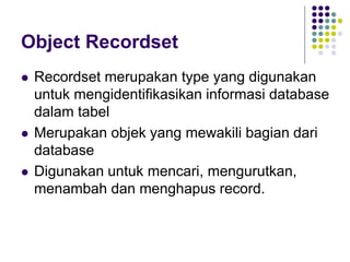 Pemrograman Basis Data Menggunakan Visual Basic | PPT