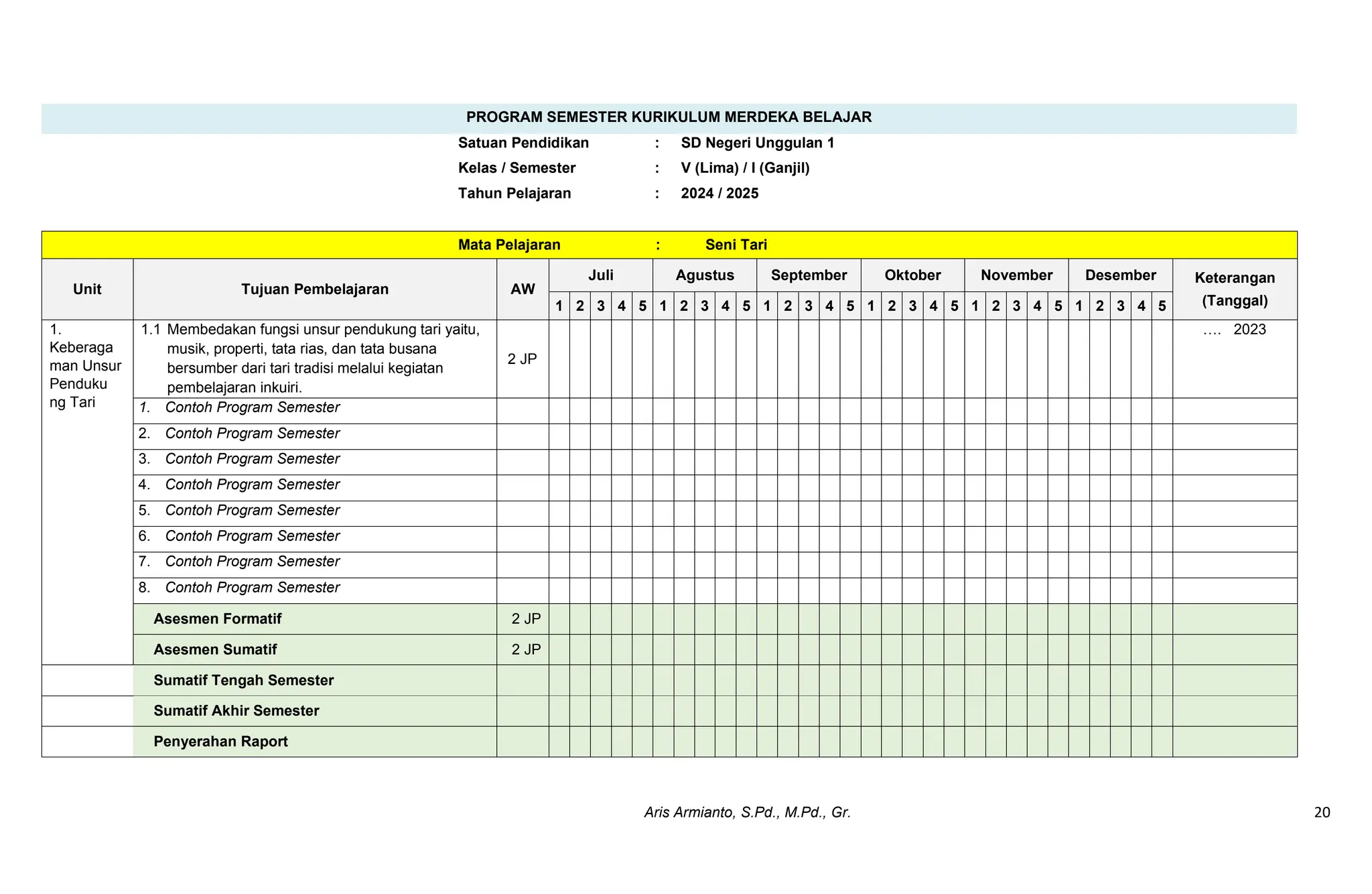 Download Modul Ajar Seni Tari Kelas 5 Kurikulum Merdeka
