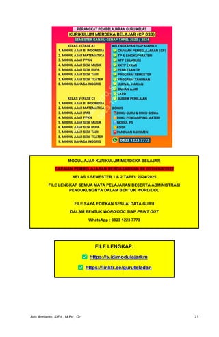 MODUL AJAR SENI TARI KELAS 5 KURIKULUM MERDEKA.pdf
