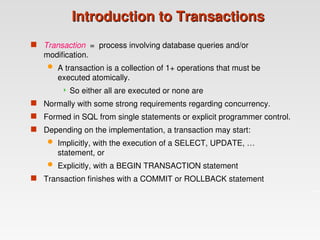 Database concepts of Transections and Views | PPT