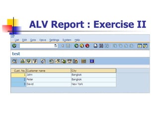 ALV Report : Exercise II
 
