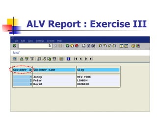 ALV Report : Exercise III
 