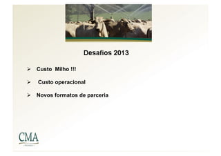   Custo Milho !!!

    Custo operacional

  Novos formatos de parceria
 