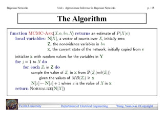 Bayesian Networks            Unit - Approximate Inference in Bayesian Networks                        p. 118



                             The Algorithm




         Fu Jen University     Department of Electrical Engineering              Wang, Yuan-Kai Copyright
 