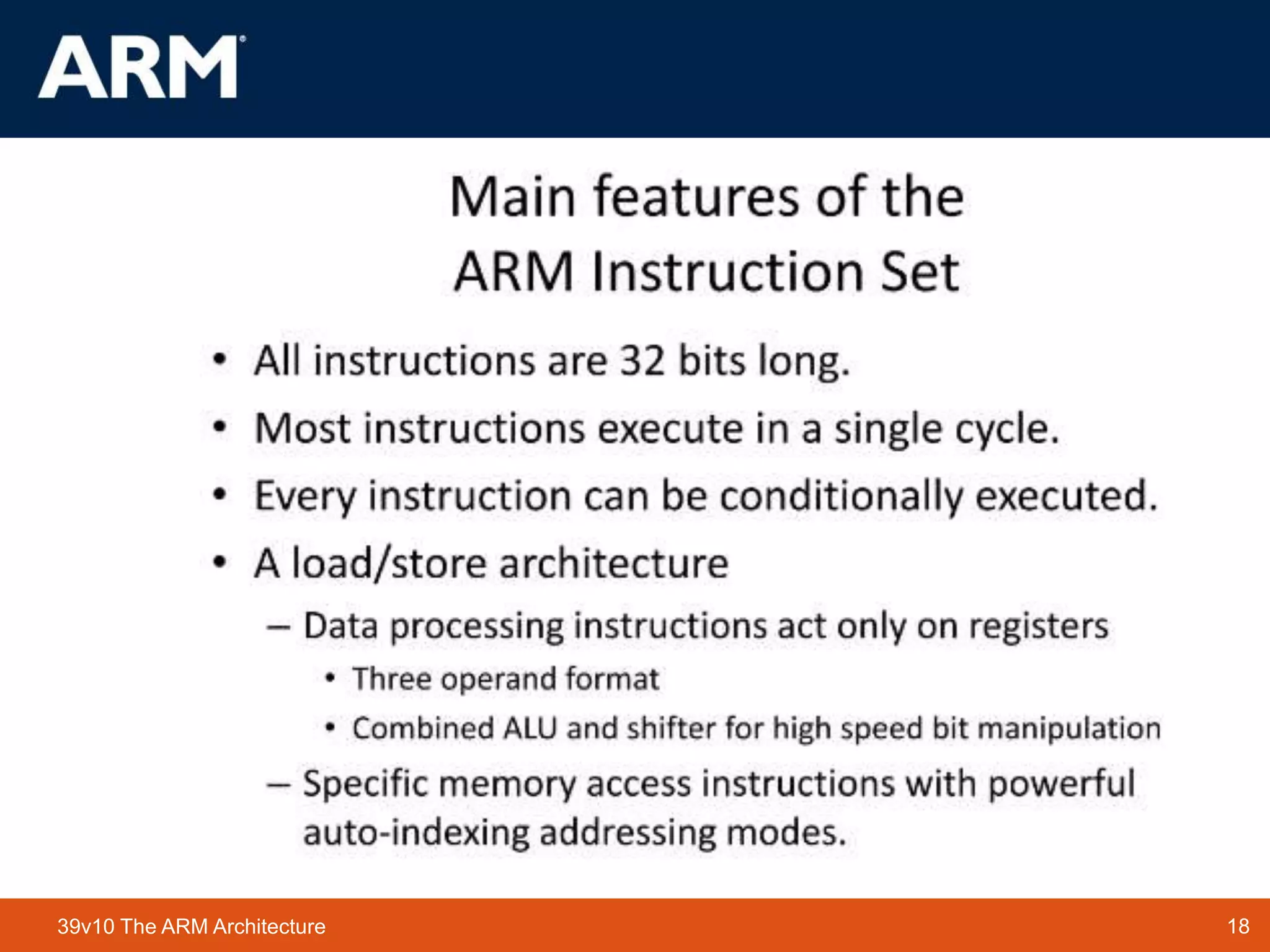 18
TM 18
39v10 The ARM Architecture
 