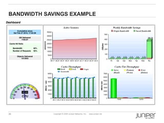 BANDWIDTH SAVINGS EXAMPLE




36          Copyright © 2009 Juniper Networks, Inc.   www.juniper.net
 