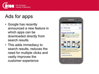Role of Mobile




 iAd Banner                       iAd Content
 Ad placement on 3rd party site   Watch the advert, downl...