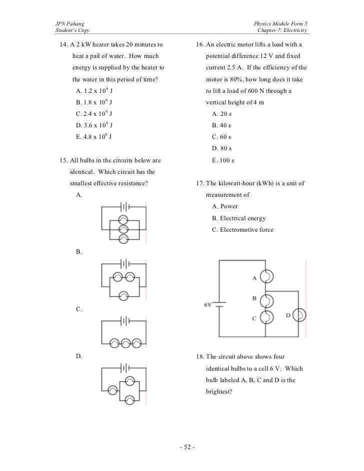 spm physics form 5 electricity kw 5 form