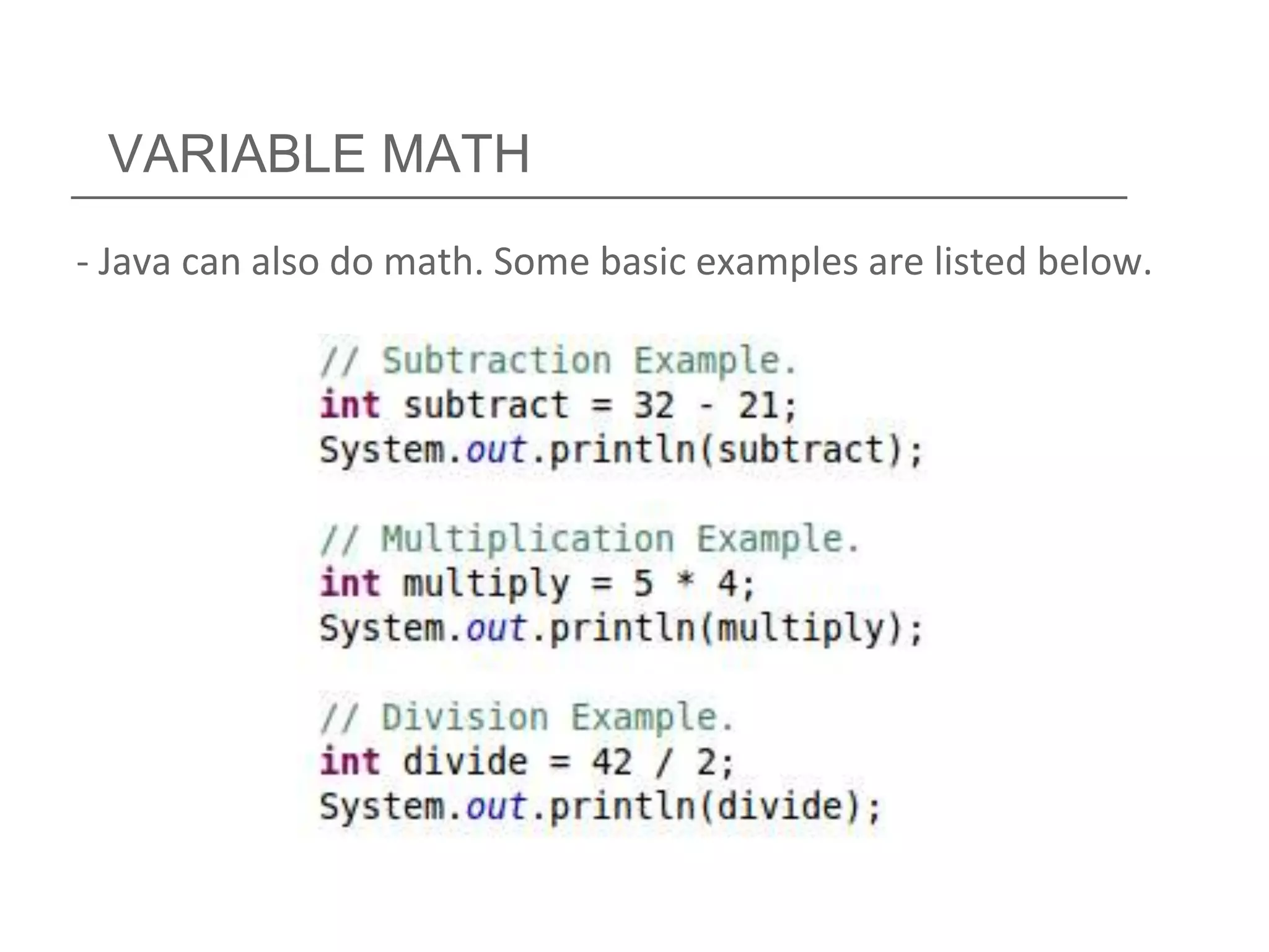 07 java variables | PPTX