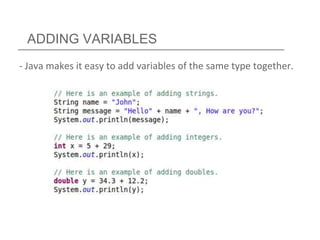 07 java variables | PPTX