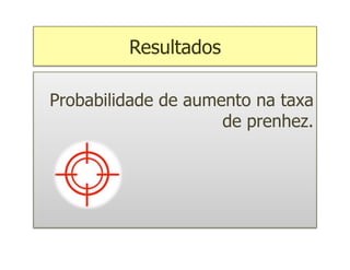 Resultados

Probabilidade de aumento na taxa
                     de prenhez.
 