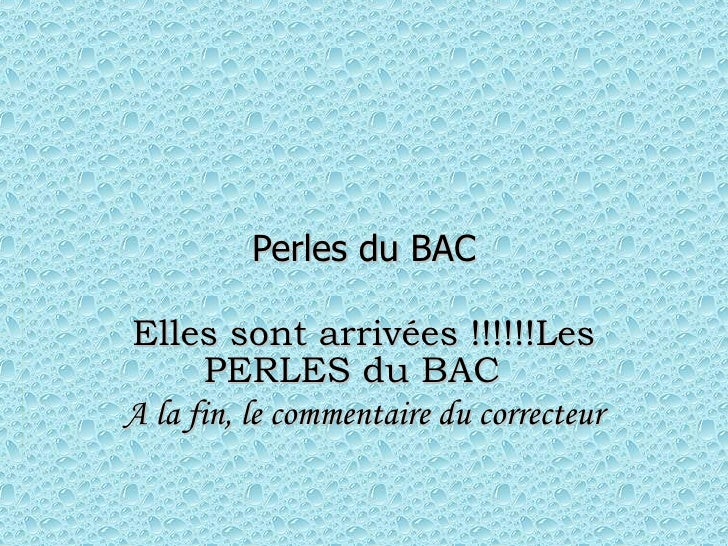Les perles du Bac commentées par les professeurs