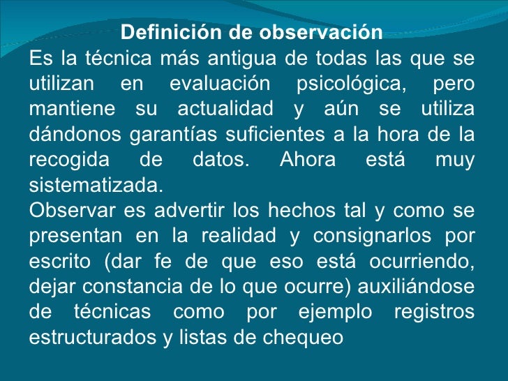 Observación psicologica