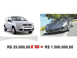 R$ 25.000,00 X 60 = R$ 1.500.000,00
 