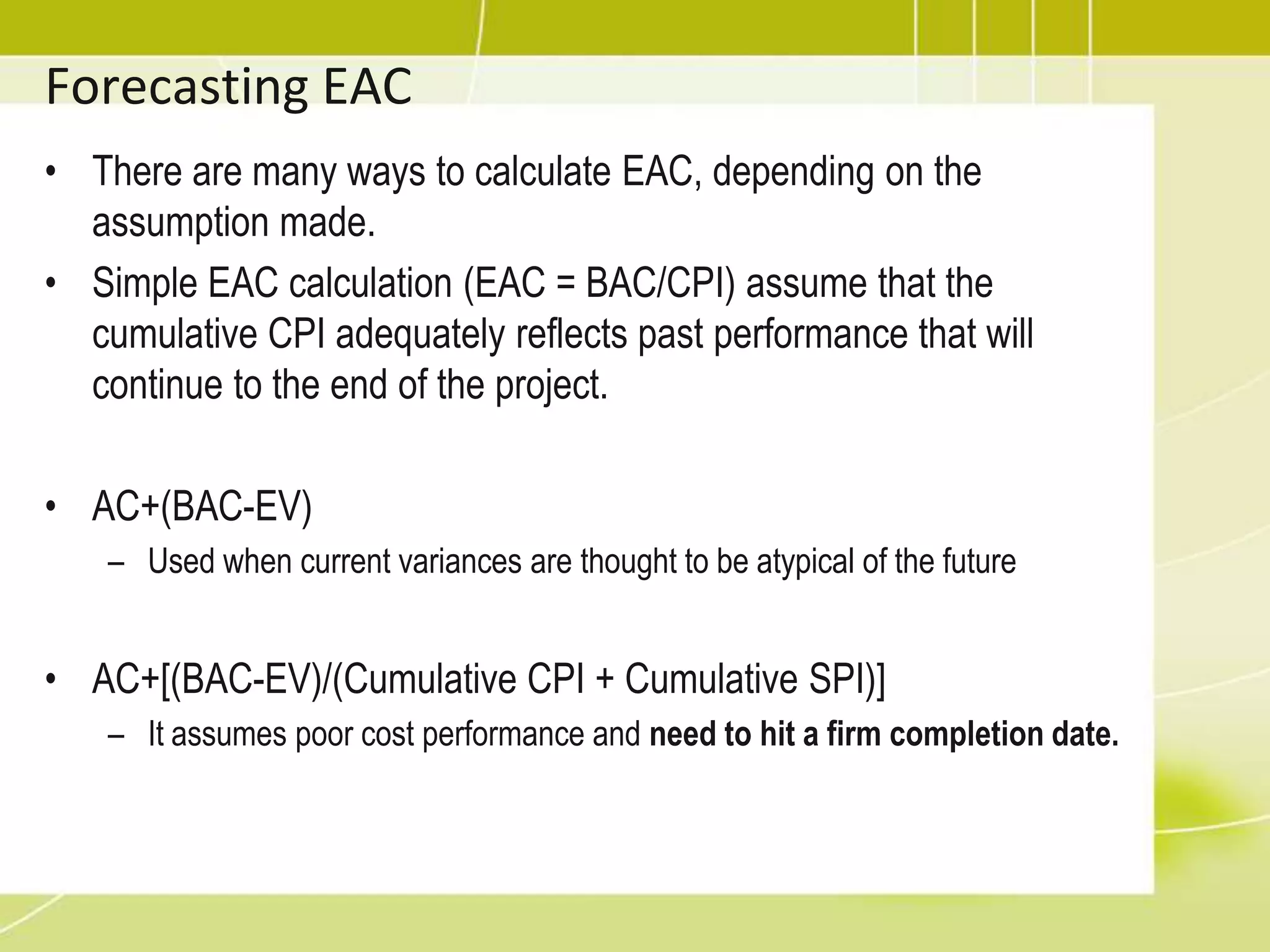 Using the following project status chart, calculate PV, EV, AC, BAC, CV, CPI, SV, SPI, EAC, ETC, VAC.