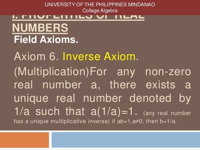 a in multiplicative field inverse real properties of numbers 07 a in multiplicative field inverse real properties of numbers 07
