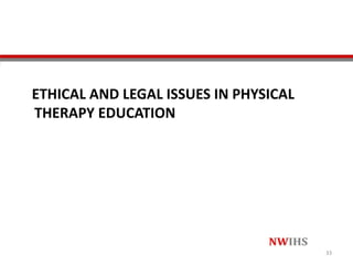ETHICAL AND LEGAL ISSUES IN PHYSICAL
THERAPY EDUCATION
33
 
