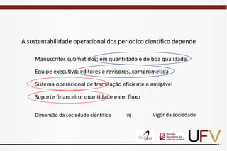 Reinaldo Cantarutti - Sustentabilidade operacional & modalidades de financiamento dos periódicos (Perspectiva dos periódicos de sociedades científicas)